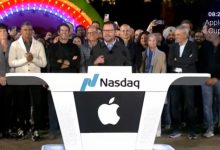 苹果50周年：库克敲响纳斯达克开盘钟-程序员中文网